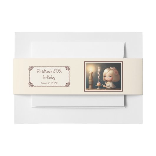 ハッピーバースデーガール01 招待状ベリーバンド (正面例)