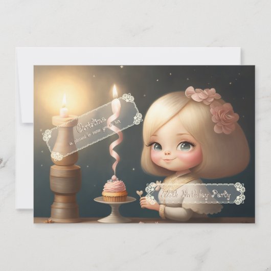 ハッピーバースデーガール01 招待状 (正面)