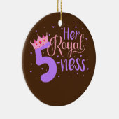 ハッピーバースデーガール5thパーティー彼女の王室の活性 セラミックオーナメント (右)