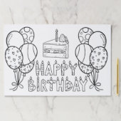 ハッピーバースデーキッズカラーリングページ ペーパーパッド (インサイチュ)