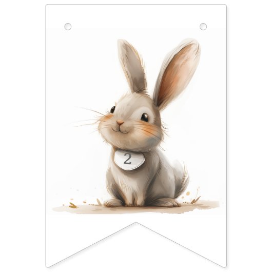 ハッピーバースデーキッズバニー誕生日 バンティングフラッグ (第1の旗)