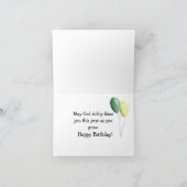 ハッピーバースデーキツネと吹き出しのグリーティングカード サンキューカード (内部)