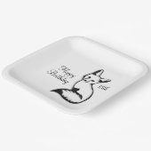 ハッピーバースデーキツネw年齢 ペーパープレート (傾斜あり)