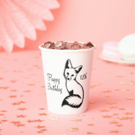 ハッピーバースデーキツネw年齢 紙コップ
