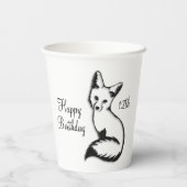 ハッピーバースデーキツネw年齢 紙コップ (裏面)