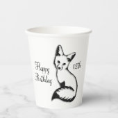 ハッピーバースデーキツネw年齢 紙コップ (正面)