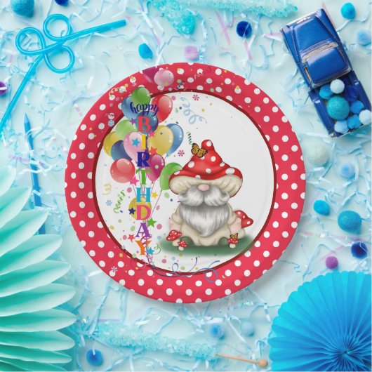 ハッピーバースデーキノコ格言紙プレート ペーパープレート (パーティー)