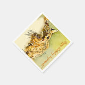 ハッピーバースデーキャットウォーター色ヒゲハート鼻 スタンダードカクテルナプキン (角)