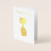 ハッピーバースデーキャットゴールデン 箔カード (正面)