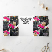 ハッピーバースデーキャットレディーカードキャットレディ 三つ折りカード (内部)