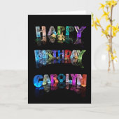 ハッピーバースデーキャロリンカード カード (黄色い花)