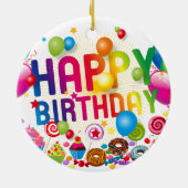ハッピーバースデーキャンディとバルーン セラミックオーナメント (裏面)