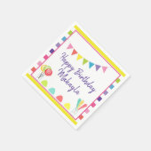 ハッピーバースデーキャンディランドスウィートトリートカスタムパーティー スタンダードカクテルナプキン (角)