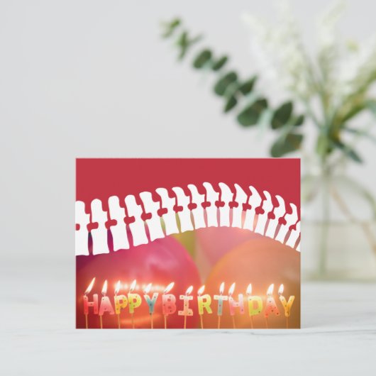 ハッピーバースデーキャンドルと背骨カイロプラクティック ポストカード (スタンド正面)