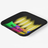 ハッピーバースデーキャンドルオンブラック ペーパープレート (傾斜あり)