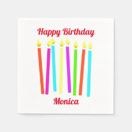 ハッピーバースデーキャンドルペーパーナプキン スタンダードカクテルナプキン