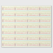 ハッピーバースデーキャンドルリピートガールズネーム ラッピングペーパー (フラット)