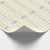 ハッピーバースデーキャンドルリピートガールズネーム ラッピングペーパー (角)