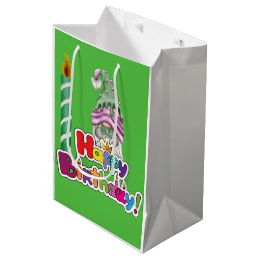 ハッピーバースデーキャンドル格言 ミディアムペーパーバッグ (正面アングル)