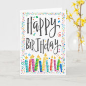 ハッピーバースデーキャンドル2 – パーソナライズ カード (黄色い花)