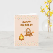 ハッピーバースデーキャンプファイアスロース カード (黄色い花)