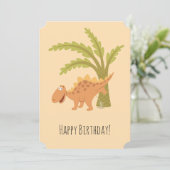 ハッピーバースデーキュートおもしろい恐竜ディーノピーカード (スタンド正面)