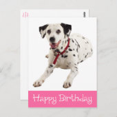 ハッピーバースデーキュートダルマチアンパピードッグラバー ポストカード (正面/裏面)