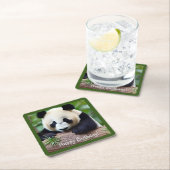 ハッピーバースデーキュートパンダベア スクエアペーパーコースター (インサイチュ)