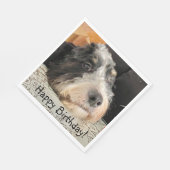 ハッピーバースデーキュートベルヌードル スタンダードランチョンナプキン (角)
