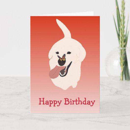 ハッピーバースデーキュートラブラドールゴールデンレトリバー カード (正面)