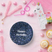 ハッピーバースデーキラキラ青い男の子女の子のパーティー ペーパーボウル (パーティー)