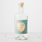 ハッピーバースデーキラティリースターダストオンブルーティール（緑がかった色） リキュールボトルラベル (正面)