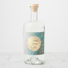 ハッピーバースデーキラティリースターダストオンブルーティール（緑がかった色） リキュールボトルラベル