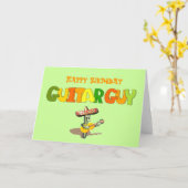 ハッピーバースデーギターガイ カード (黄色い花)