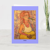 ハッピーバースデーギター女の子 カード (裏面)