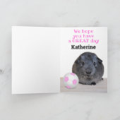 ハッピーバースデーギニアピグピンクホワイトサッカーボール カード (内部)