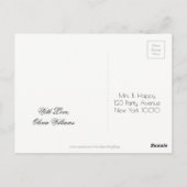 ハッピーバースデーギフトブラック&金ゴールドルックタイポグラフィ ポストカード (裏面)