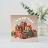 ハッピーバースデーギフトプレゼントグリーティングカード (スタンド正面)