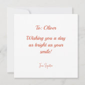 ハッピーバースデーギフトプレゼントグリーティングカード (裏面)