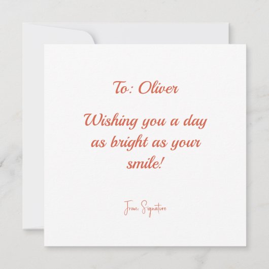 ハッピーバースデーギフトプレゼントグリーティングカード (裏面)