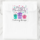 ハッピーバースデーギフトボックスカスタマイズオン白 スクエアシール (バッグ)