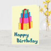 ハッピーバースデーギフトボックスタワー カード (黄色い花)