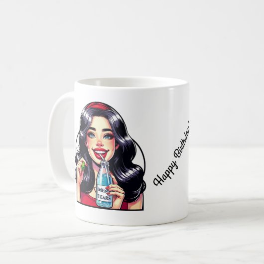 ハッピーバースデーギフトマグ(ひねり付ユーモアのあるき) コーヒーマグカップ (正面左)