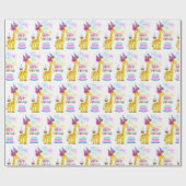 ハッピーバースデーギフトラッピング紙キリン ラッピングペーパー (フラット)