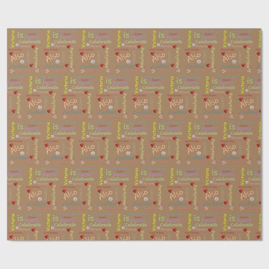 ハッピーバースデーギフトラッピング紙ビクトリア ラッピングペーパー (フラット)