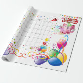 ハッピーバースデーギフトラッピング紙ピンクピグ10月。 ラッピングペーパー (アンロールド)