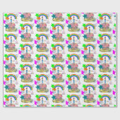 ハッピーバースデーギフトラッピング紙レインボー ラッピングペーパー (フラット)