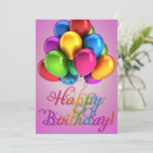 ハッピーバースデーギフトラブケーキ 招待状 (スタンド正面)