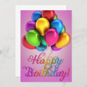 ハッピーバースデーギフトラブケーキ 招待状 (正面/裏面)