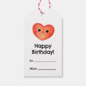 ハッピーバースデーギフトラベルかわいい笑顔ハート ギフトタグ (正面)